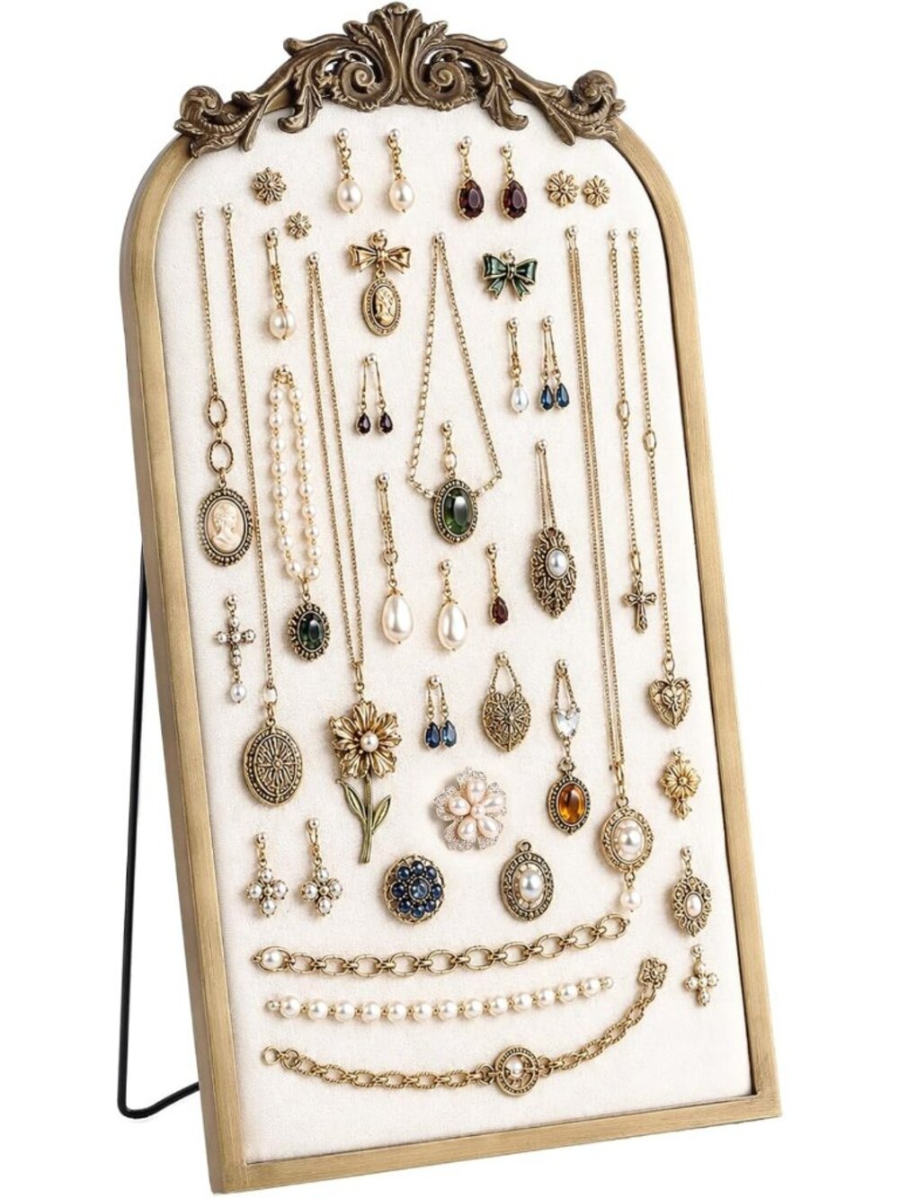 Vintage Jewelry Display Stand - 80 Pins, Arched Design, 24.8" x 13", Organizer